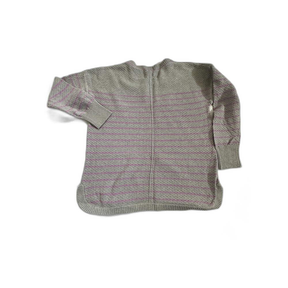 Eddie Bauer Gray and Pink Stripe Cotton Sweater Size XL - Picture 2 of 6